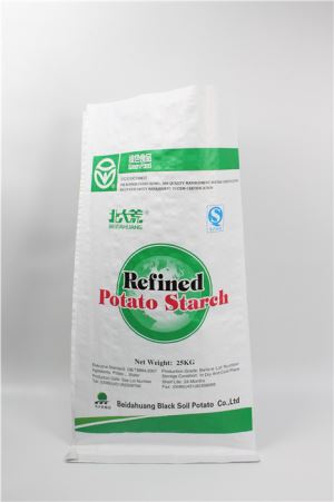 20kg Πακέτο συσκευασίας αμύλου πατάτας Πράσινη συσκευασία τροφίμων